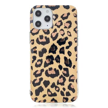 Coque en TPU à imprimé léopard compatible avec iPhone 12 Pro Max - beige Coque en TPU à imprimé léopard compatible avec iPhone 12 Pro Max - beige
