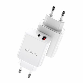 Chargeur Dux Ducis Adaptateur USB-A et USB-C 20W Adaptateur secteur PD 20W QC 18W - Blanc Chargeur Dux Ducis Adaptateur USB-A et USB-C 20W Adaptateur secteur PD 20W QC 18W - Blanc