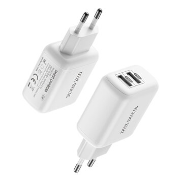 Dux Ducis chargeur 2 adaptateur USB-A Adaptateur secteur PowerIQ - Blanc Dux Ducis chargeur 2 adaptateur USB-A Adaptateur secteur PowerIQ - Blanc