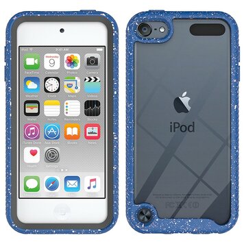 Coque hybride mouchetée et protectrice en TPU mouchetée compatible avec iPod Touch 5, 6 et 7 - bleu Coque hybride mouchetée et protectrice en TPU mouchetée compatible avec iPod Touch 5, 6 et 7 - bleu