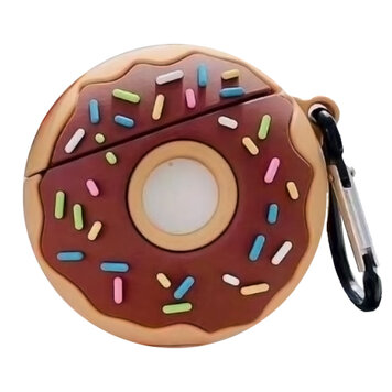 Étui de décorations de donuts en silicone Donut compatible avec AirPods 1 et 2 - marron