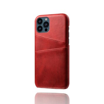 Étui en cuir artificiel Duo Cardslot Wallet compatible avec iPhone 13 Pro - rouge