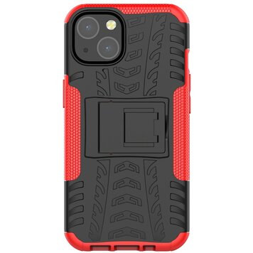 TPU antichoc avec étui robuste compatible avec iPhone 13 - Rouge et noir TPU antichoc avec étui robuste compatible avec iPhone 13 - Rouge et noir