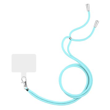 Telefoonkoord Multifunctioneel Verstelbaar met Patch - Blauw Telefoonkoord Multifunctioneel Verstelbaar met Patch - Blauw