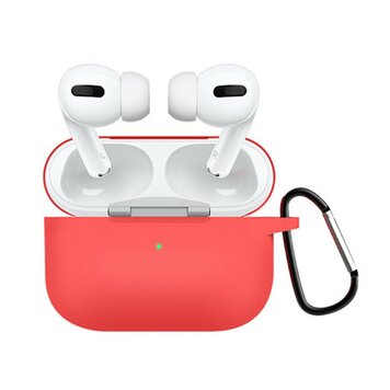 Étui en silicone de protection antichoc avec crochet compatible avec AirPods Pro 1 & 2 - rouge