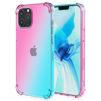 Coque en TPU dégradé compatible avec iPhone 14 Pro - rose et vert Coque en TPU dégradé compatible avec iPhone 14 Pro - rose et vert