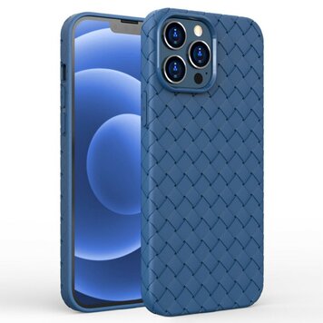 Coque en TPU tissé compatible avec iPhone 14 Plus - bleue Coque en TPU tissé compatible avec iPhone 14 Plus - bleue