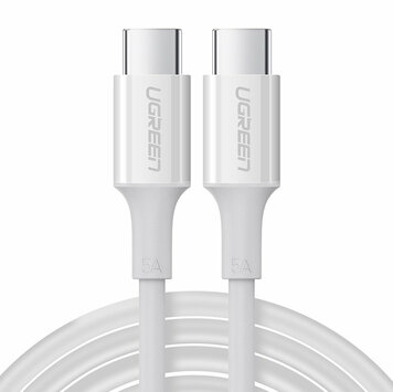 Câble Ugreen US300 100W USB-C Câble de chargement pour ordinateur portable 2M PD 5A - Blanc Câble Ugreen US300 100W USB-C Câble de chargement pour ordinateur portable 2M PD 5A - Blanc