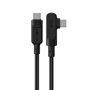 Câble de chargement pour ordinateur portable Acefast USB-C 100W PD 2 mètres avec angle droit - Noir Câble de chargement pour ordinateur portable Acefast USB-C 100W PD 2 mètres avec angle droit - Noir