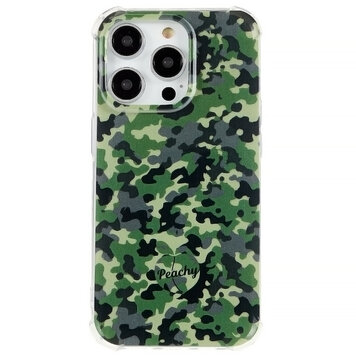 Coque TPU Army Camouflage Survivor compatible avec iPhone 14 Pro - Vert Armée