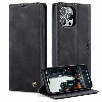 Caseme Retro Wallet Case compatible avec iPhone 15 Pro - noir Caseme Retro Wallet Case compatible avec iPhone 15 Pro - noir