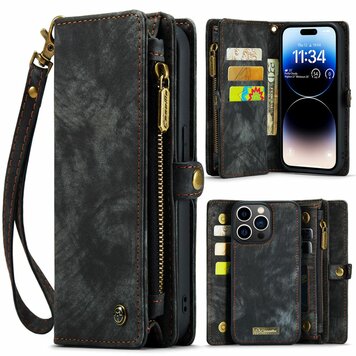 Caseme Vintage Étui portefeuille compatible avec iPhone 15 Pro - noir Caseme Vintage Étui portefeuille compatible avec iPhone 15 Pro - noir