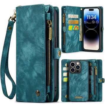 Caseme Vintage Étui portefeuille compatible avec iPhone 15 Pro Max - Bleu Caseme Vintage Étui portefeuille compatible avec iPhone 15 Pro Max - Bleu
