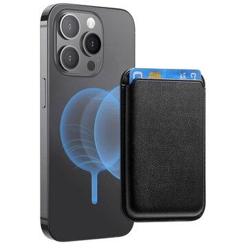 Porte-carte magnétique portefeuille porte-cartes compatible avec iPhone avec MagSafe - Noir Porte-carte magnétique portefeuille porte-cartes compatible avec iPhone avec MagSafe - Noir