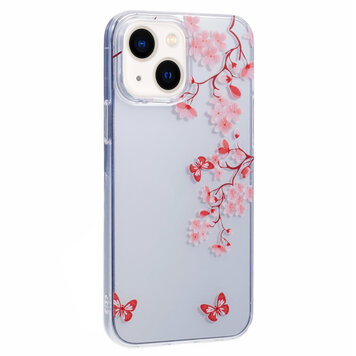 Coque en TPU Zen Blossom Flower Branches Nature Papillons compatible avec iPhone 14 Plus - Transparente Coque en TPU Zen Blossom Flower Branches Nature Papillons compatible avec iPhone 14 Plus - Transparente