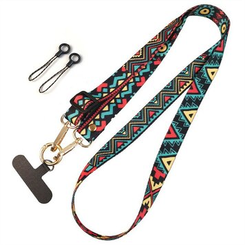 Cordon de téléphone en bandoulière avec languette de fixation pour sous votre étui 120 cm - Maya Totem Cordon de téléphone en bandoulière avec languette de fixation pour sous votre étui 120 cm - Maya Totem