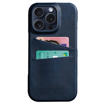 Étui en cuir végétalien Duo Cardslot Wallet compatible avec iPhone 16 Pro - bleu Étui en cuir végétalien Duo Cardslot Wallet compatible avec iPhone 16 Pro - bleu
