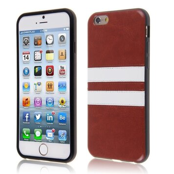 Leather Stripe Cover compatible avec iPhone 6 6s - Étui en TPU marron rayures blanches Leather Stripe Cover compatible avec iPhone 6 6s - Étui en TPU marron rayures blanches