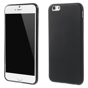 Coque en TPU noire unie compatible avec iPhone 6 Plus 6s Plus Housse en silicone Noir