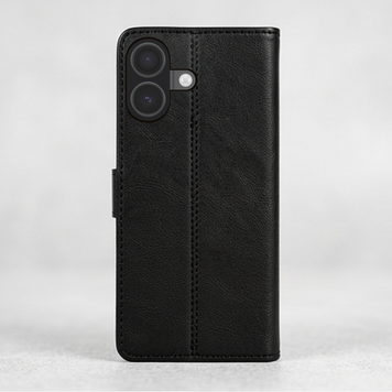 Étui Housse Portefeuille en Cuir Compatible avec iPhone 17 – Noir