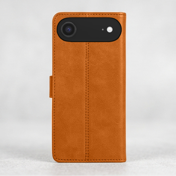 Étui Housse Portefeuille en Cuir Compatible avec iPhone 17 Air – Marron