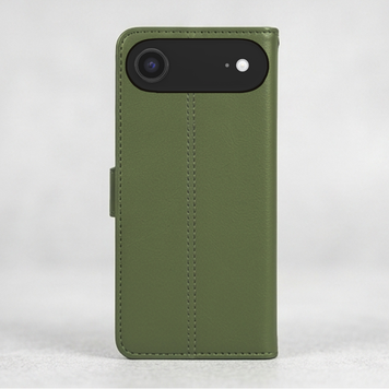 Étui Housse Portefeuille en Cuir Compatible avec iPhone Air (17 Air) – Vert Foncé