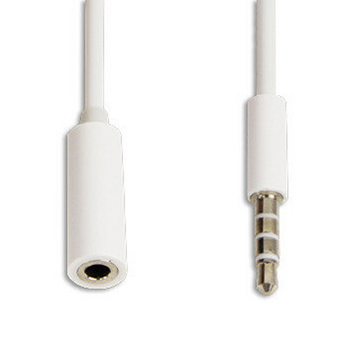Câble d'extension audio blanc 1 mètre câble audio prise 3,5 mm
