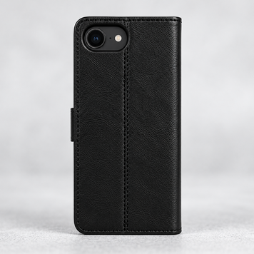 Étui Housse Portefeuille en Cuir Compatible avec iPhone 16e - Noir