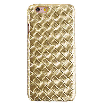 Coque rigide dorée de luxe compatible avec iPhone 6 Plus 6s Plus, structure tissée 3D