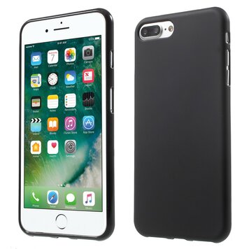 Coque en silicone noire compatible avec iPhone 7 Plus 8 Plus Coque noire Couleur unie Coque en silicone noire compatible avec iPhone 7 Plus 8 Plus Coque noire Couleur unie