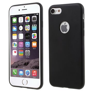 Coque en silicone noire unie compatible avec iPhone 7 8 Couverture noire mate Coque en silicone noire unie compatible avec iPhone 7 8 Couverture noire mate
