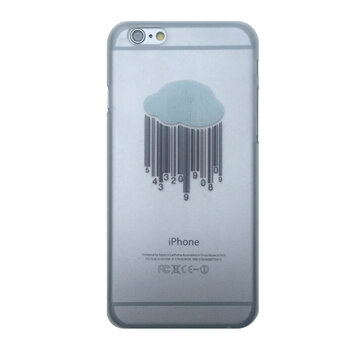 Coque rigide Cloud compatible avec iPhone 6 Plus 6s Plus Couverture transparente Code à barres pluie