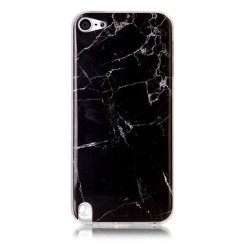 Marbre noir compatible avec iPod Touch 5 6 7 étui en TPU étui en marbre Marbre noir compatible avec iPod Touch 5 6 7 étui en TPU étui en marbre