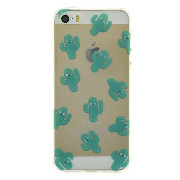 Cactus transparent compatible avec iPhone 5 5s et SE 2016 Coque en TPU Cactus transparent compatible avec iPhone 5 5s et SE 2016 Coque en TPU