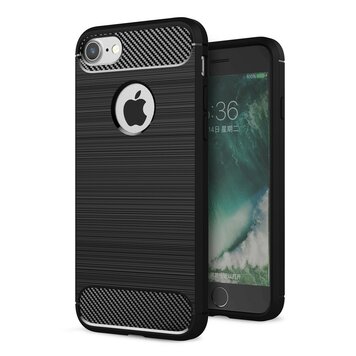 Armure en fibre de carbone noire la coque TPU compatible avec iPhone 7 8 Armure en fibre de carbone noire la coque TPU compatible avec iPhone 7 8