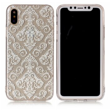 Lignes blanches gracieuses transparentes coque compatible avec iPhone X XS Lignes blanches gracieuses transparentes coque compatible avec iPhone X XS