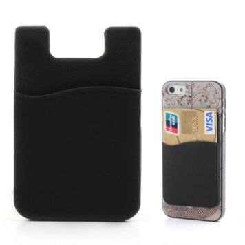 Porte-cartes de téléphone adhésif en silicone Universal Cardholder - Noir