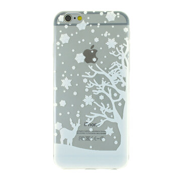 Coque en silicone de Noël d'hiver blanche compatible avec iPhone 6 6s Coque en silicone de Noël d'hiver blanche compatible avec iPhone 6 6s