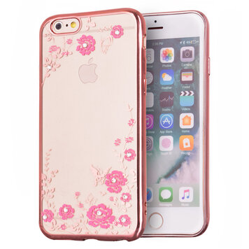 Coque en TPU rose fleurs papillons compatible avec iPhone 6 6s Coque en TPU rose fleurs papillons compatible avec iPhone 6 6s
