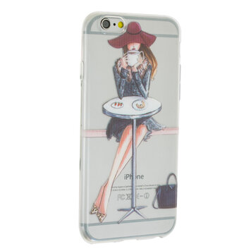 Coque en TPU Coffee Girl compatible avec iPhone 6 6s - Transparente Coque en TPU Coffee Girl compatible avec iPhone 6 6s - Transparente