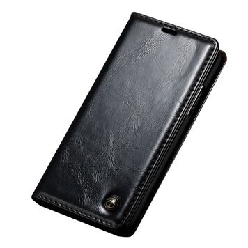 Caseme Oil Wallet étui en cuir compatible avec iPhone X XS - Bibliothèque Noir Caseme Oil Wallet étui en cuir compatible avec iPhone X XS - Bibliothèque Noir