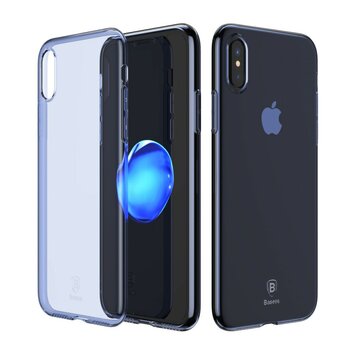 Baseus Simple Series transparent la coque compatible avec iPhone X XS - Bleu Baseus Simple Series transparent la coque compatible avec iPhone X XS - Bleu