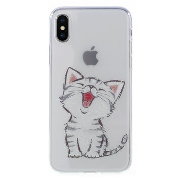 Coque transparente chat la coque compatible avec iPhone X XS - Blanc Gris Transparent Coque transparente chat la coque compatible avec iPhone X XS - Blanc Gris Transparent
