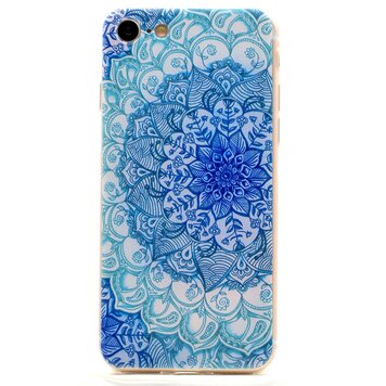 Coque Mandala TPU compatible avec iPhone 7 8 SE 2020 SE 2022 - Décoration Bleu Coque Mandala TPU compatible avec iPhone 7 8 SE 2020 SE 2022 - Décoration Bleu