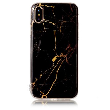 Coque en marbre TPU Marble Cover compatible avec iPhone X XS - Noir Or Coque en marbre TPU Marble Cover compatible avec iPhone X XS - Noir Or