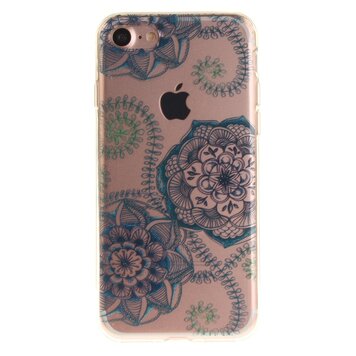 Fleurs de Mandala Transparentes compatible avec Coque TPU iPhone 7 8 SE 2020 SE 2022 - Bleu Fleurs de Mandala Transparentes compatible avec Coque TPU iPhone 7 8 SE 2020 SE 2022 - Bleu