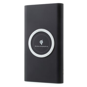 Batterie externe universelle et chargeur sans fil Qi 10 000 mAh - Noir Batterie externe universelle et chargeur sans fil Qi 10 000 mAh - Noir