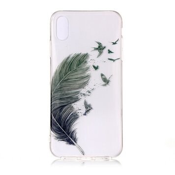 Coque flexible en TPU oiseaux et plumes compatible avec iPhone XR - Transparente Coque flexible en TPU oiseaux et plumes compatible avec iPhone XR - Transparente