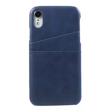 Duo Cardslot Wallet Card Cover Cuir compatible avec iPhone XR - Bleu Duo Cardslot Wallet Card Cover Cuir compatible avec iPhone XR - Bleu
