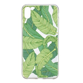 Coque Transparente en TPU Feuilles compatible avec iPhone XR - Vert
